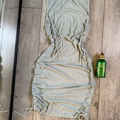 Розпродаж магазину! 95% cotton гарна мятна сукня по боках зборка зі шнурками