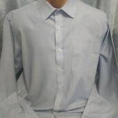 Рубашка в очень мелкую полоску на мужчинуXL,см.замеры
