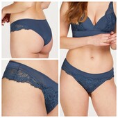 Hunkemoller! Якісні жіночі труси з мереживом 2Хл розмір dark denim! Лот 3