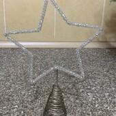 Металева прикраса для ялинки прикрашена бісером Висота 28см.