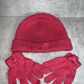 Шапка та рукавички на дівчинку 3-4роки розмір М