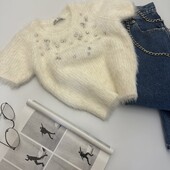 Джемпер травичка без рукавів з камінцями Свіжі колекції