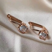 Сережки класика, циркон, позолота