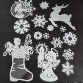 Заламіновані витинанки для вікон.Створіть святковий затишок у вашій оселі