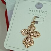 Красивый крестик с распятием. Позолота 585 пробы 18К.