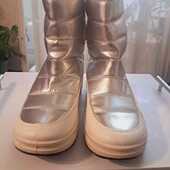 ❤️❄️Не реально!!!!!Красивые сапожки дутики белые молодежные очень тёплые еко - кожа ❄️Стельки26,5 см