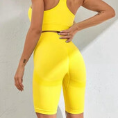 Жіночі спортивні велосипедки/ облягаючі шорти adidas, жовті xs