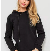 Худі двунитка/ кенгурушка з капюшоном осінь-весна, чорна M/L