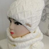 Комплект на флісі з помпоном і без помпона! р 54-60 8 кольорів! Якість преміум класу!