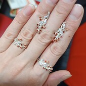 Шикарний срібний набір прикрас калина