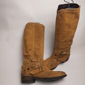 Замшеві італійські сапоги чоботи труби в стилі кантрі