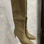 Чоботи сапоги шкіра кожа капучино натуральна демісезон