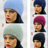 Женская теплая шапка ангоровая шапка женская ангора шапка