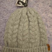 шикарная стильная тёплая шапка, серая