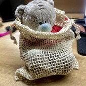 Бавовняна сітчаста сумка для зберігання • 19×15 см