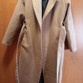 Пальто кашемір карамельного кольору з двома розмірами по боках