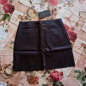 *Женская юбка эко кожа, цвет шоколад. Размер на выбор Фото реальное
