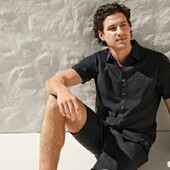 Чоловіча лляна сорочка на короткий рукав Livergy M