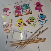 Baby Shark- топери на торт! украшения для торта на день рождения с праздничными атрибутами в виде