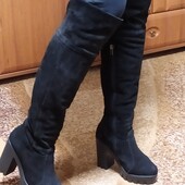 Ботфорды, натуральна замша, 37р