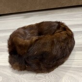 Шапка из натуральной норки, трэндовый цвет шоколад