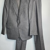 Классический теплый деловой мужской костюм серый двойка dickbauer брюки пиджак шерсть германия