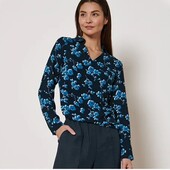 Блуза з суцільним принтом, з V-подібним вирізом і коміром від tchibo(німеччина) розмір 42 евро=48