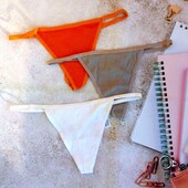 Комплект трусів-стрингів із тканини в рубчик primark