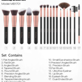 № 6 Кисть премиум презиционная скошенная для макияжа Пензель макіяжний EmaxDesign