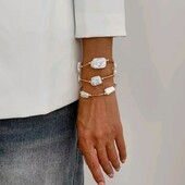 Набір еластичних браслетів три шт, перлини, перли крупні