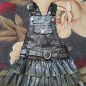 Красивый сарафан серебро на девочку 2-5 л.шлейки регулируются. Состояние очень хорошее