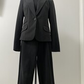 Стильный черный пиджак жакет в полосочку