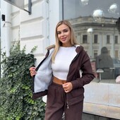 Стильні жіночі костюми вельвет на хутрі. Розміри 42-48