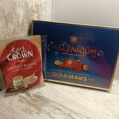 Велика коробка цукерки Millennium Gold +кава. Мелена зі смаком ваніль Туреччина