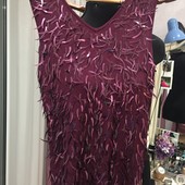Красивая яркая майка блузка, безрукавка, жилетка с красивыми крупными паетками, р.46-48,есть замер