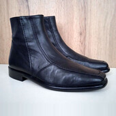 Німецькі шкіряні ботинки, чорні чоловічі демі черевики, осінь весна, р. 41-42
