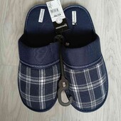 Inextenso брендовые новые текстильные тапки цвет синий клетка размер евро 45/46