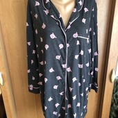 Халат, ночнушка, 100% коттон, 2-3XL. m&s. Percy Pig. в ідеалі