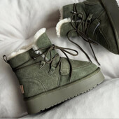 Угги из натуральной кожи на натуральном меху!! Зеленые 36-41р