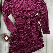 Розпродаж магазину! велюрова сукня збоку бант збірка довжина асіметрія