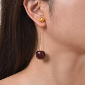 Сережки протяжки вишні, медзолото