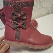 Натуральные кожаные тёплые сапоги. Фирма: Сказка