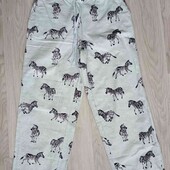 Hush теплые пижамные штанишки фланель с карманами размер М L