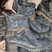 MJUS , 39p шкіряні чоботи- сині