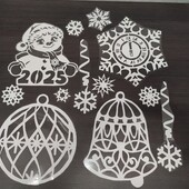 Заламіновані витинанки для вікон.Створіть святковий затишок у вашій оселі