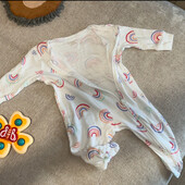 Дитячий чоловічок на блискавці primark з веселками, білий 68см