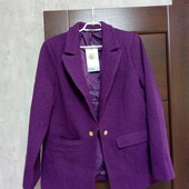 Новый брендовый теплый пиджак-пальто в составе шерсть р.16-18.