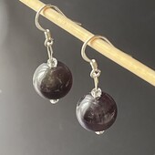 Серебряные серьги, аметист