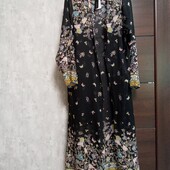 Новый брендовый шелковый удлиненный кардиган с длинным рукавом р.4XL(22-26). Нюанс!