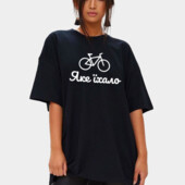 Жіноча футболка чорна з мерчем "Яке їхало"